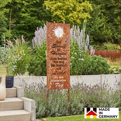 Produktbild von HOME DELUXE - Rost Gartenstecker - SUNLIGHT, Maße: 190 x 43 x 9 cm I Gartendeko Gartenrost Rostschild