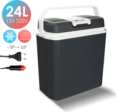 Obrázek produktu pro VINGO 24 litrů chladicí box, OHŘEV a CHLAZENÍ, přenosný termoelektrický chladicí box 12 V a 230 V, mini chladnička do auta, kamionu, kempování, zásuvka na proud