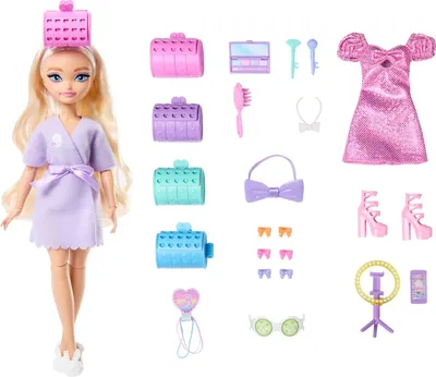 Produktbild von Barbie Dream GET READY WITH „Malibu“-Modepuppe mit Überraschungs-Accessoires und mehr als 15 Looks, Modepuppe, Weiblich, 4 Jahr(e), Junge/Mädchen, 298 mm, 220 g