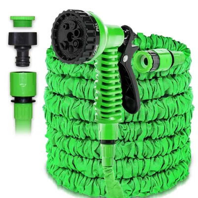Produktbild von Gartenschlauch Wasserschlauch Flexibel Dehnbarer Wasser Pool Schlauch 7,5m - 75mFarbe:Grün;Länge:45m - 150ft