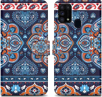 Produktbild von Cadorabo Schutzhülle für Samsung Galaxy M31 Hülle Design Blau Handyhülle Schutzhülle Etui Magnetisch Case Cover