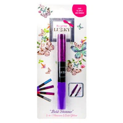 Produktbild von Lukky 2-v-1 řasenka a třpytky na řasy, nachová