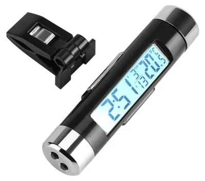 Immagine prodotto di Termometro LCD da montaggio per camion e auto, display digitale retroilluminato, orologio, monitor, colore bianco