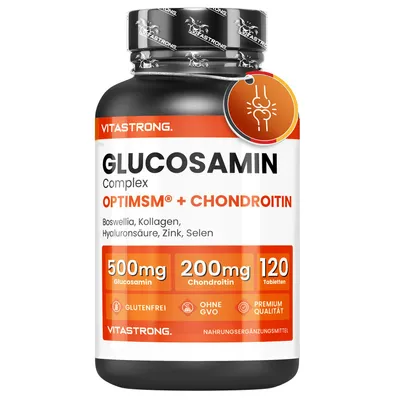Obrázok produktu pre Vitastrong Glukosamín Chondroitín MSM s kolagénom a kyselinou hyalurónovou - zdravie kĺbov a kostí - 60 tabliet