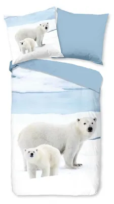 Productafbeelding van Good Morning Dekbedovertrek "Care" - Blauw - (135x200 cm) - 100% Katoen