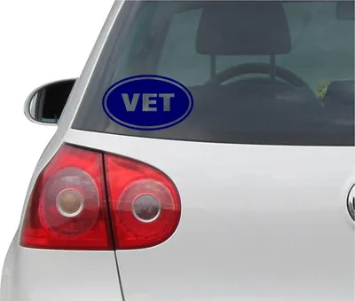 Produktbild von Aufkleber / Autoaufkleber - JDM - Die cut - VET EURO OVAL Veteran Veterinarian - Folie Auto Decal Sticker - blau - 139mm x56mm
