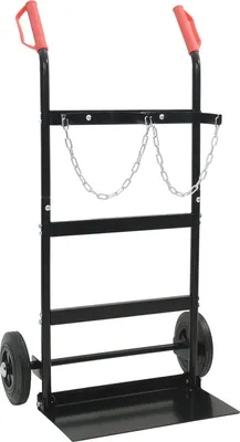 Image de vidaXL Chariot à main noir et rouge 63 x 43,5 x 110 cm Acier