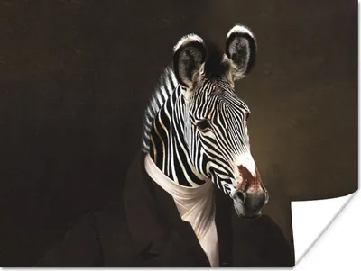 Produktbild von MuchoWow® Poster Malerei - Zebra - Tierkopf 160x120 cm - Foto Plakat