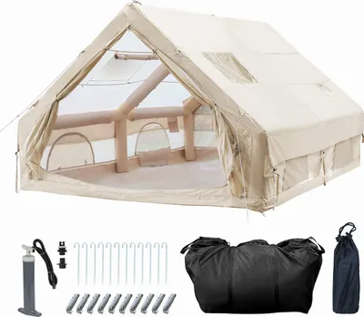 Produktbild von Izrielar Aufblasbares Villa-Campingzelt – Komfortables Outdoor-Familienzelt mit Baldachin aufblasbares Campingzelt 300x400x210cm