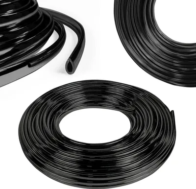 Produktbild von Autokantenschutz 5 m - Schwarz - Kantenschutz Selbstklebend - Autotürkantenschutz aus hochwertigem Gummi - Türkantenschutz Schutzleiste - lackschonend, flexibel zuschneidbar, wetterfest