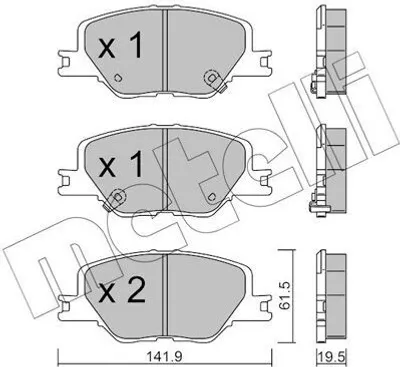 Produktbild von METELLI Bremsbeläge Satz Vorne Bremsklötze für OPEL INSIGNIA Caravan 22-1177-0