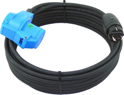Produktbild von Schukoleitung auf CEE Winkelkupplung mit Schukodose H07RN-F 3G1,5 / 3G2,5 5-50m, Querschnitt:3x1.5mm², Länge:10m