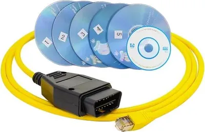 Zdjęcie produktu dla Adapter wtyczki ENET OBD, interfejs Ethernet do OBD 2, wtyczka interfejsu ICOM kodująca serii F, Enet z płytą CD