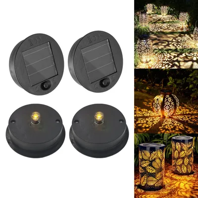 Solar-Ersatzteile 4er-Set, LED warmweiß, 7 cm, für Laternen & DIY