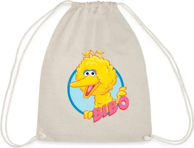 Produktbild von Spreadshirt Sesamstraße Bibo Portrait Turnbeutel, One size, Natur