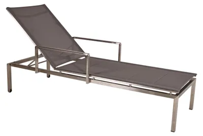 Produktbild von Sonnenliege EVA 2er Set Verstellbar Taupe Edelstahl | Gartenliege Relaxliege Wetterfest