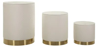Image de Supports de présentation en similicuir et métal doré, lot de 3