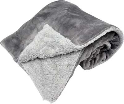 Zdjęcie produktu dla Koc HOME ELEMENTS 150 x 200 cm, skóra jagnięca, mikropolar, szary