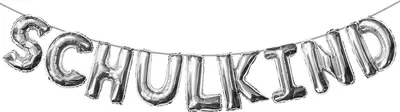 Produktbild von Oblique Unique Schulkind Folienballon Girlande Schuleinführung Einschulung Schulanfang Feier Deko - silber