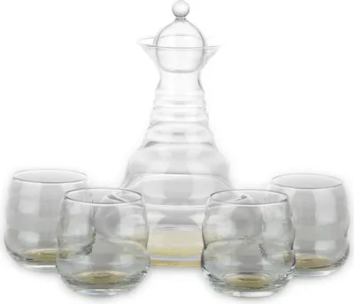 Image de Carafe élégante avec gobelets - 1,3 l - or - set de verres