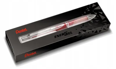 Produktbild von Pentel EnerGel BL407 Kugelschreiber rot, blaue Tinte 0,7mm