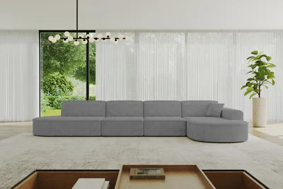 Produktbild von ALTDECOR Ecksofa in L-Form  MARI-L3 - 413x171x79,5 cm  Grau -  Corner Sofa Bett Eckcouch Couch  Wohnlandschaft Cauchsofa