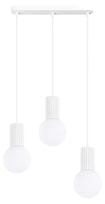 Immagine prodotto di Lampada a sospensione HALO 3L bianca 3xG9  8W alluminio/vetro 120x6x40cm Sollux Lighting