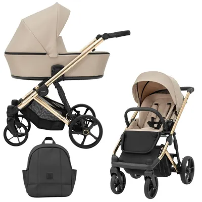 Image de Kunert ARIZO PREMIUM 2in1 Poussette en brun avec châssis doré