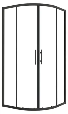 Produktbild von Duschspa 90x90x185cm Duschkabine Schwarz matt Schiebetür Runddusche 5mm ESG-Glas Duschabtrennung Viertelkreis Dusche Drehtür Gleittür