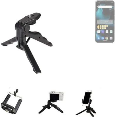 Produktbild von K-S-Trade Stativ Tisch-Ständer Dreibein Handy-Stativ Ständer kompatibel mit Unihertz Start24 Mini-Stativ Smartphone Tripod Handy-Stativ aus Plastik