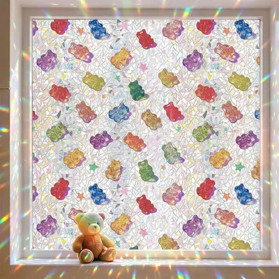 Produktbild von Fensterfolie Blickdicht Statisch Bunt 44x200cm Gummibärchen