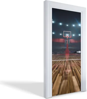 Produktbild von Selbstklebende Türfolien Kreativ Türtapeten Wandsticker - Basketballplatz - 95 x 205 cm