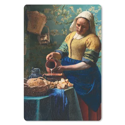 Produktbild von MuchoWow® Mauspad Mousepad Milchmädchen - Mandelblüte - Van Gogh - Vermeer - Gemälde - Alte Meister 18x27 cm - Mousepads - Maus Mat - Pad - Mausunterlage