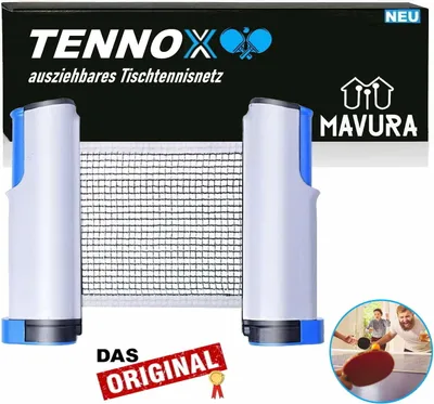 Produktbild von TENNOX Tischtennisnetz ausziehbar Ping Pong Netzgarnitur für jeden Tisch Outdoor