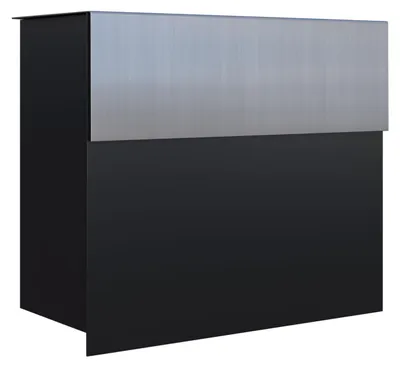 Produktbild von Wandbriefkasten Molto in Schwarz mit Edelstahlklappe