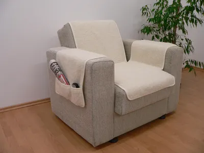 Produktbild von Armlehnen- und Sesselschoner Set ecru ecru 150 cm x 50 cm + 2 mal 70 cm x 40 cm mit 2 Taschen