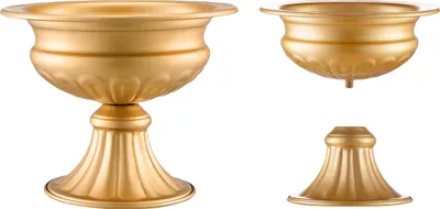 Immagine prodotto di SucceBuy 10 pezzi di vasi per fiori da 16 cm, base metallica dorata, ideali come centro tavola per feste, cenoni, feste, anniversari, cerimonie ed eventi, decorazioni perda ballo