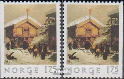 Produktbild von Briefmarken Norwegen 1982 Mi 875Dl, 875Dr (kompl.Ausg.) postfrisch Weihnachten