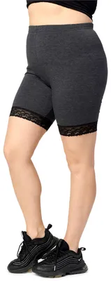 Produktbild von Merry Style Große Größen Damen Kurze Leggings mit Spitze aus Baumwolle MS10-459 (DunkelMelange, 7XL)