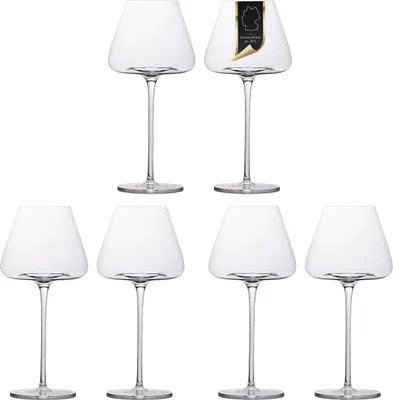 Immagine prodotto di Intirilife 6x calice da vino dal design moderno - capacità 600 ml - calice da vino bianco vino rosso calice da vino lavabile in lavastoviglie vetro cristallo antiurto