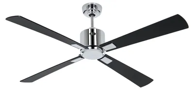 Imagen del producto de Ventilador de techo de bajo consumo con mando a distancia, modelo Eco Neo III, conexión WiFi, 132 cm, acabado cromado brillante, aspas en color /teca