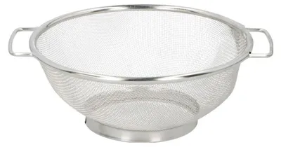 Produktbild von Alpina Edelstahlsieb Feinmaschig Ø20x25x8 cm – Küchensieb Edelstahl mit Griffen – Kleines Sieb Edelstahl für Küche oder Haushalt – Rostfrei und Spülmaschinenfest