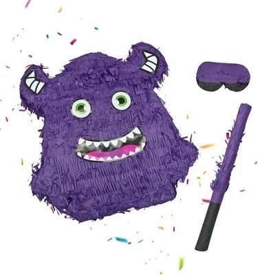 Obrázek produktu pro Sada monstrum piñata s pálkou a maskou pro děti