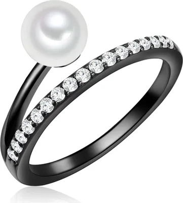 Produktbild von Valero Pearls Ring Sterling Silber Zirkonia Süßwasser-Zuchtperle 50100216 58