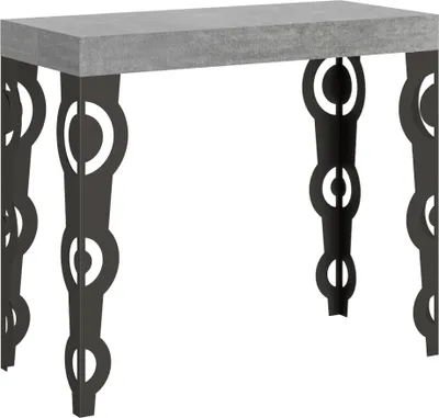 Produktbild von Ausziehbare Konsole 90x40/300 cm Karamay Cement Anthrazitrahmen