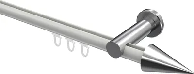 Produktbild von Interdeco Innenlaufstange / Gardinenstange mit Innenlauf Weiß / Chrom, Typ Platon Savio (Kegel), 20 mm Ø 1-läufig, 540 cm