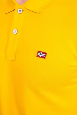 Zdjęcie produktu dla NAPAPIJRI - Męska koszulka polo z naszywką z logo - Rozmiar M