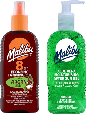Image de Malibu bronze oil with argan SPF8 200ml + aloe after sun gel 200 ml