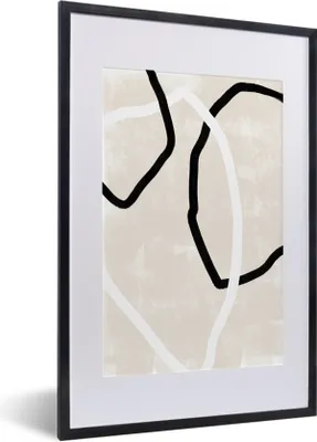 Produktbild von MuchoWow® Gerahmtes Poster Rosa - Minimalismus - Design 40x60 cm - Poster mit Schwarzem Bilderrahmen Wandposter Rahmen Foto Bilder - Poster in Rahmen
