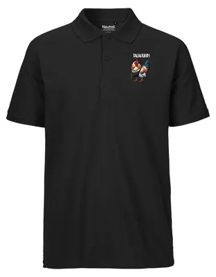 Produktbild von Huuraa Herren Polo Shirt Talahuhn Meme Talahon L Black Bio Baumwolle Fairtrade Poloshirt Geschenkidee